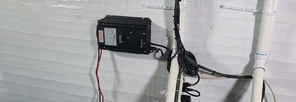 sump pump system installed in a basement