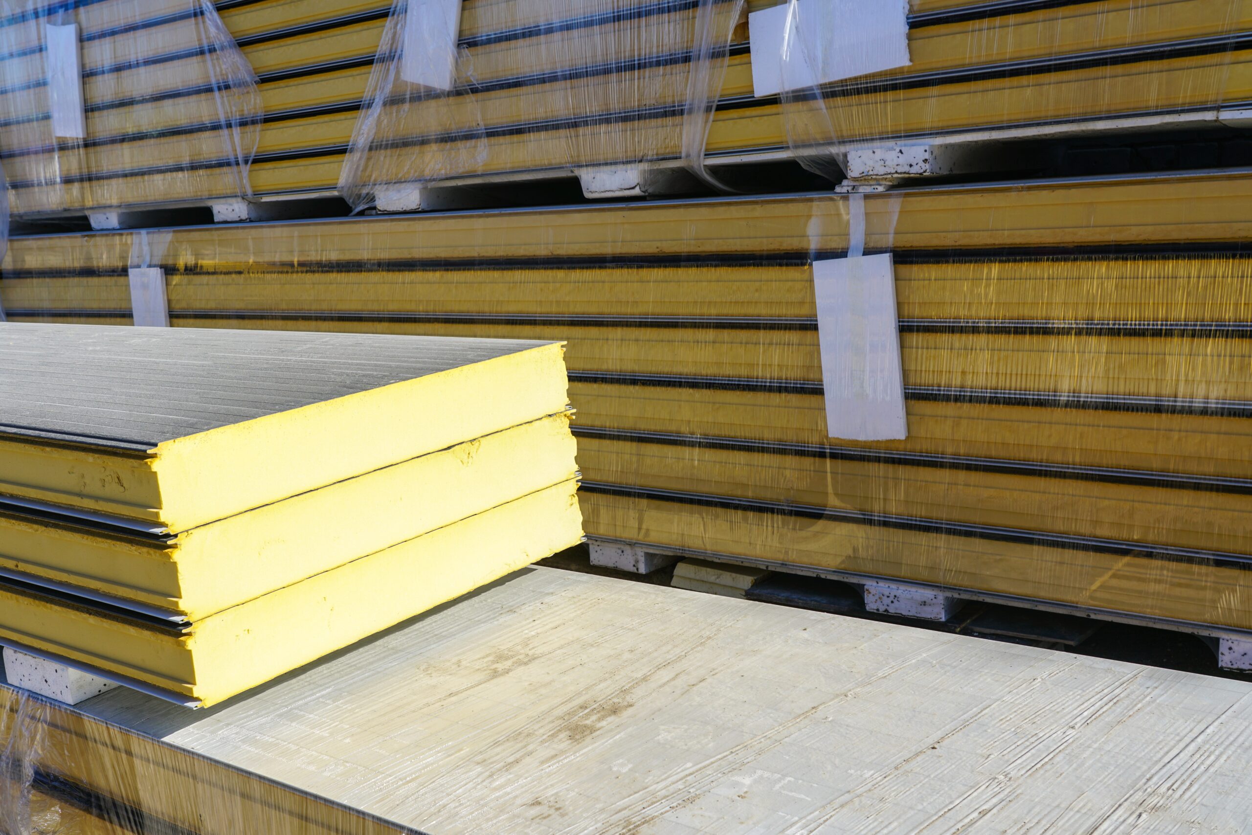 rigid foam board insulation panels stacked